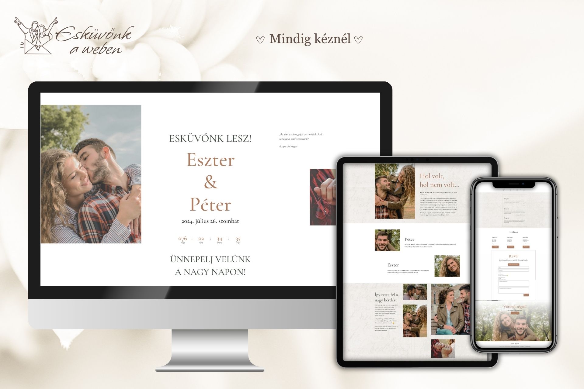 Esküvői weboldal - mindig kéznél.