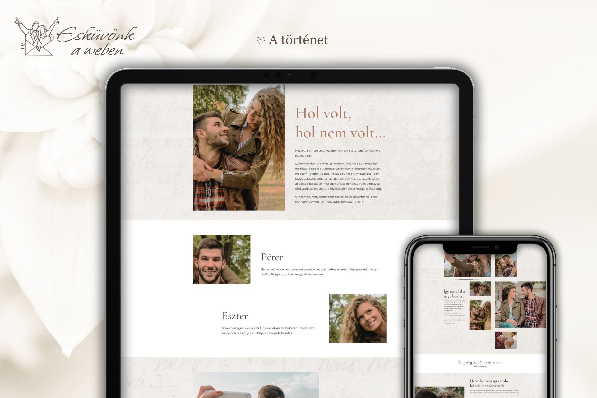 Esküvői weboldal - Eszter és Péter története
